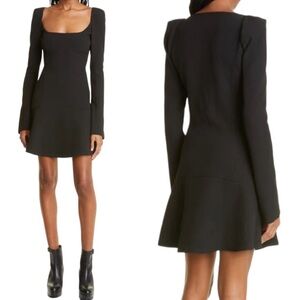 NEW A.L.C. Heidi Fit and Flare long Sleeves Mini Dress Black Size 4
